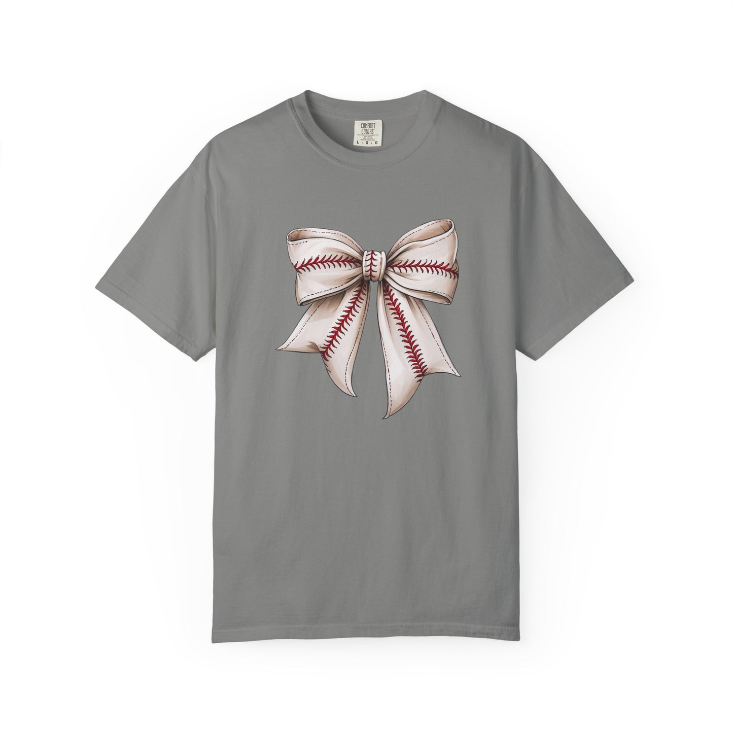 Baseball Stitch Bow T-Shirt — Cute Sports Ribbon Graphic Tee