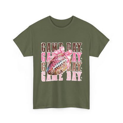 Game Day Pink Football Tee — Women's Cheer Football Shirt