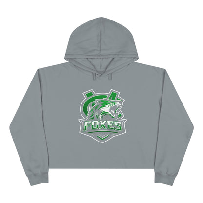 Foxes Mascot Crop Hoodie — Green Sports Team Logo