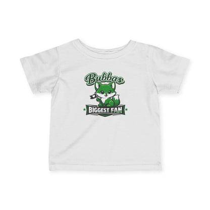 Infant Tee — “Bubba’s Biggest Fan” Cute Green Mascot Baby Shirt