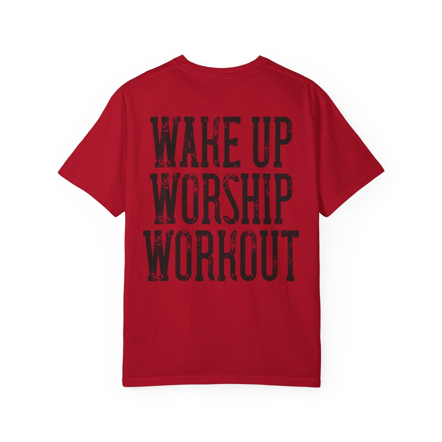 "Wake Up Worship Workout" Men's Tee - Front& Back