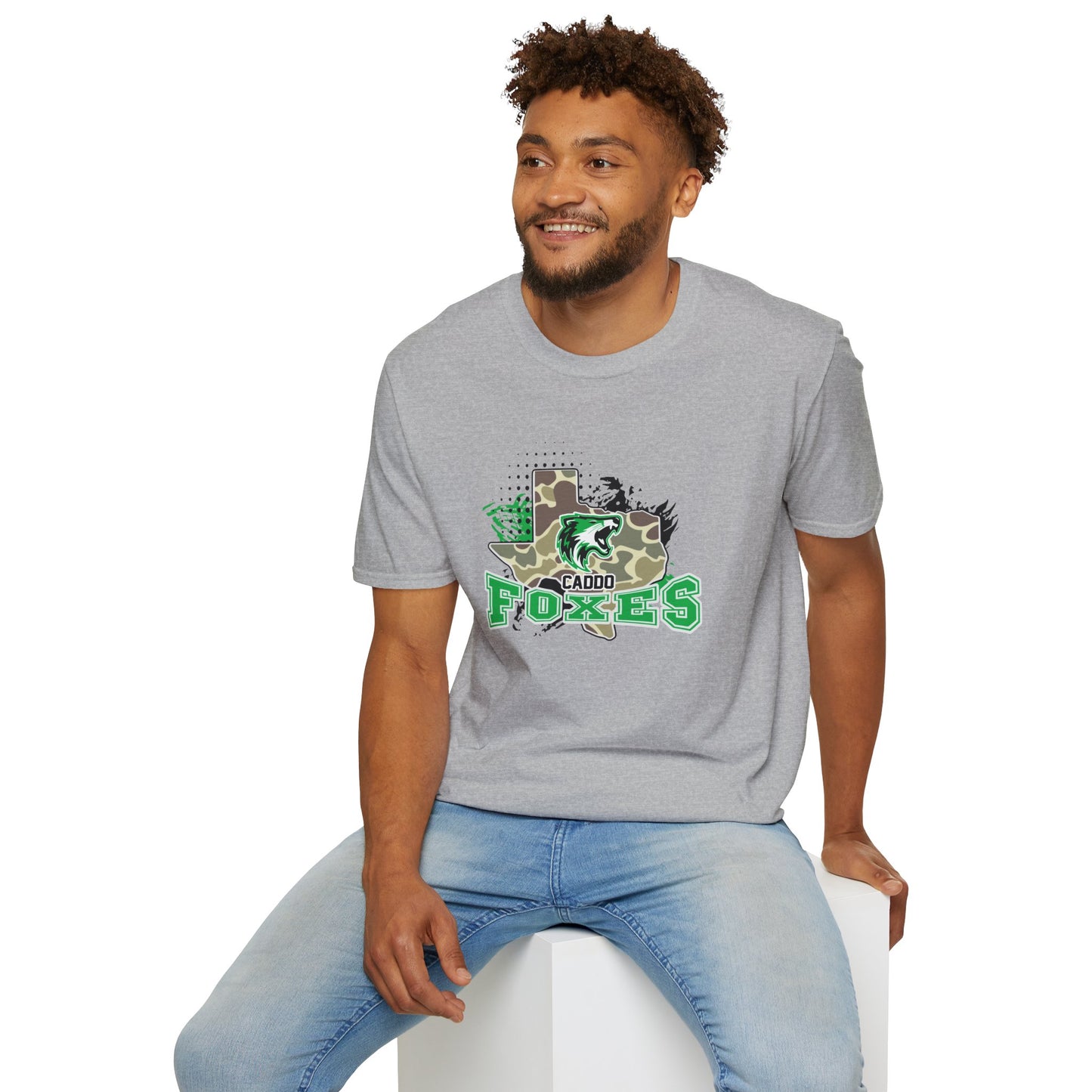 Caddo Foxes Camo State Graphic Tee