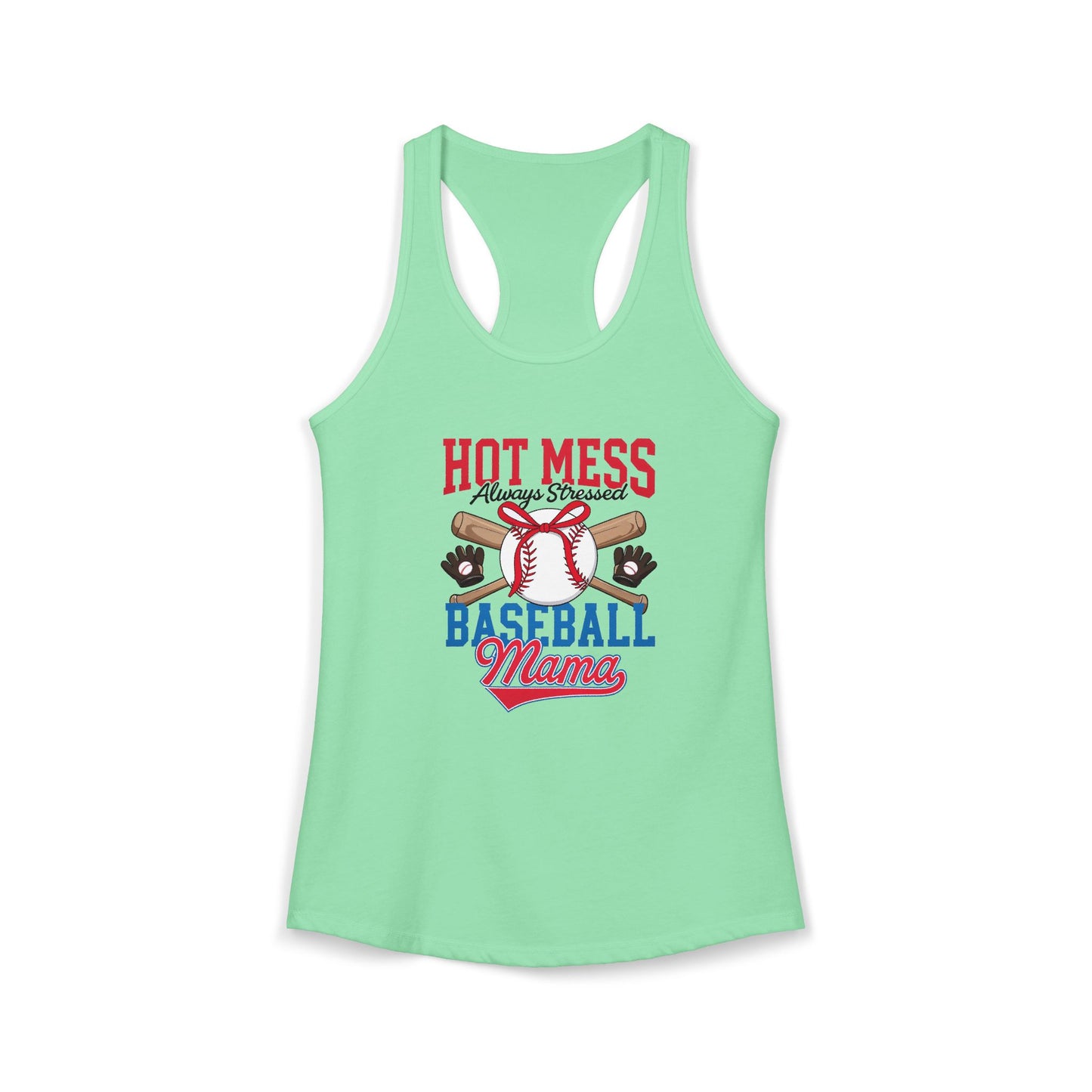 Hot Mess Baseball Mom Racerback Tank