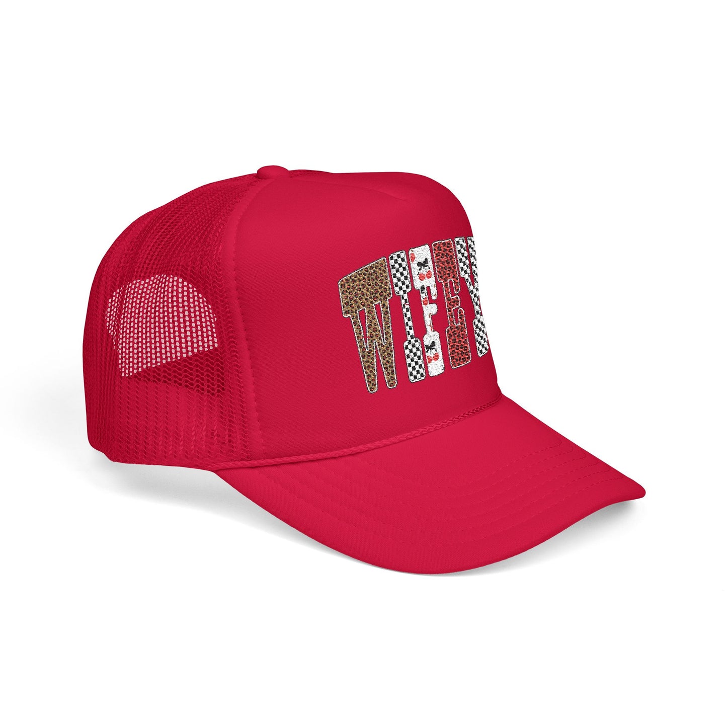 Wifey Sequin Patch Trucker Hat — Glam Mesh Foam Cap for Bride & Bachelorette