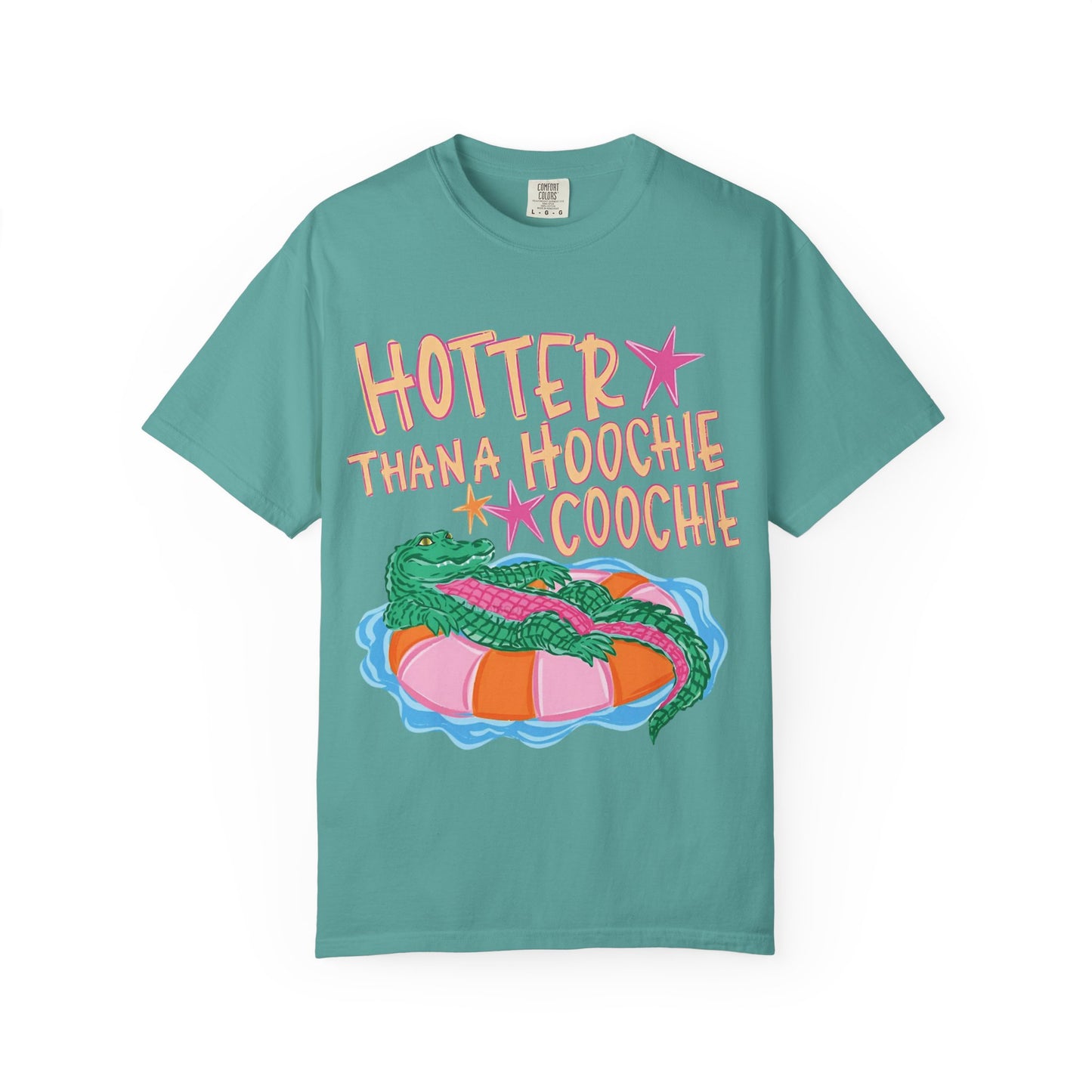 "Hotter Than a Hoochie Coochie" Alligator Pool Party Tee