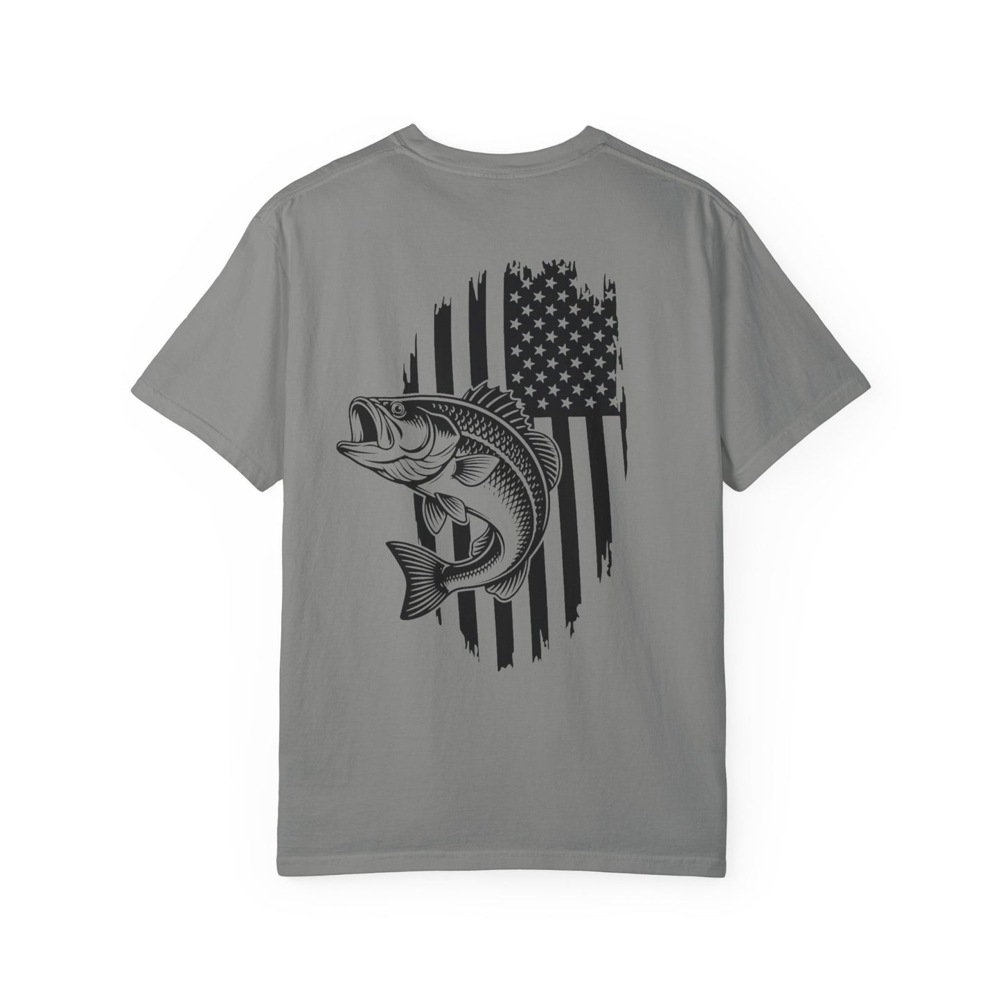 Fishing Bass T-Shirt — American Flag Bass Graphic Tee
