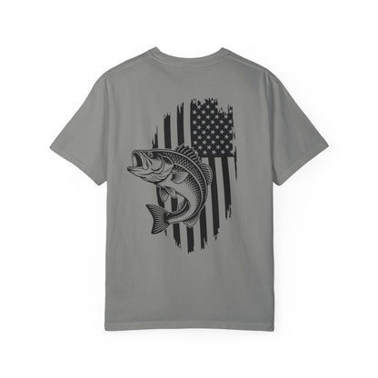 Fishing Bass T-Shirt — American Flag Bass Graphic Tee