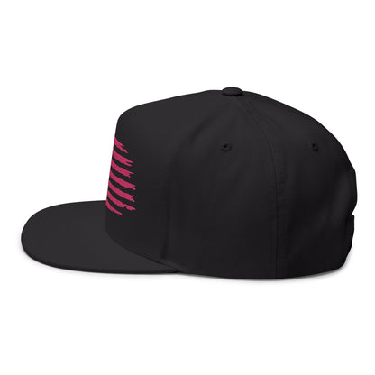 Embroidered USA Sketch Flag Flat Bill Cap