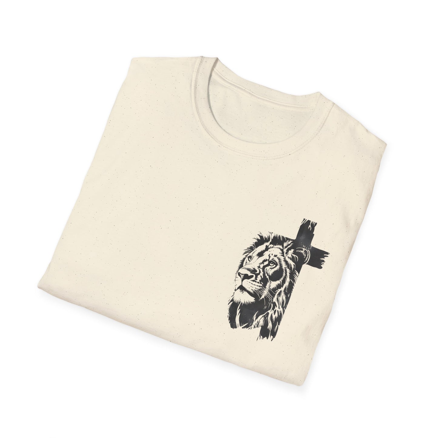 Lion & Cross Men's Faith Tee Front& Back