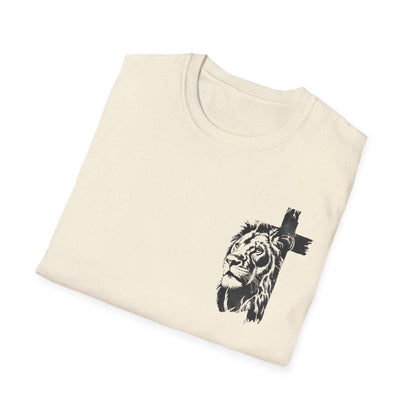 Lion & Cross Men's Faith Tee Front& Back