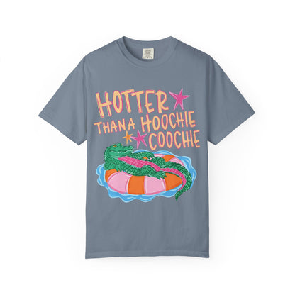 "Hotter Than a Hoochie Coochie" Alligator Pool Party Tee