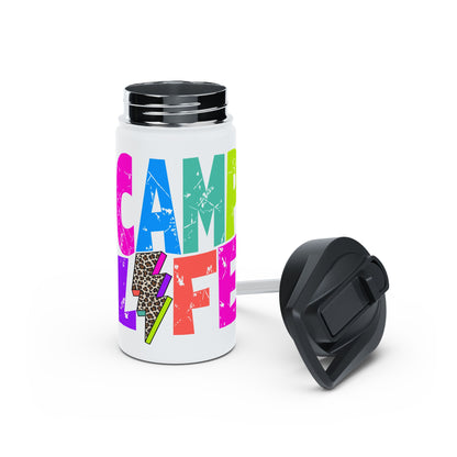 Camp Life Neon Stainless Steel Water Bottle - BLACK