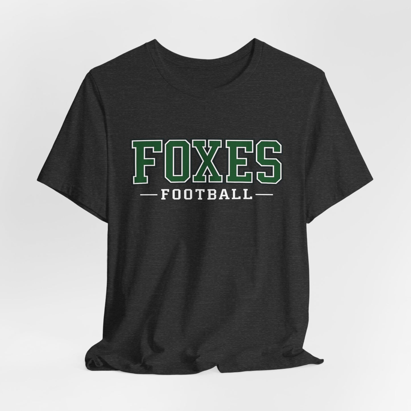 Foxes Football Tee — Green Collegiate Team Shirt