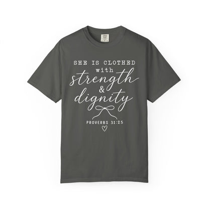 Clothed with Strength and Dignity - White Writing