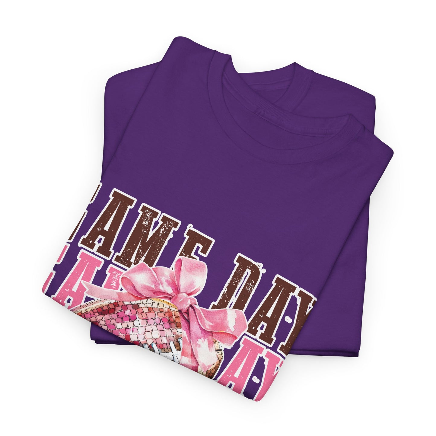 Game Day Pink Football Tee — Women's Cheer Football Shirt