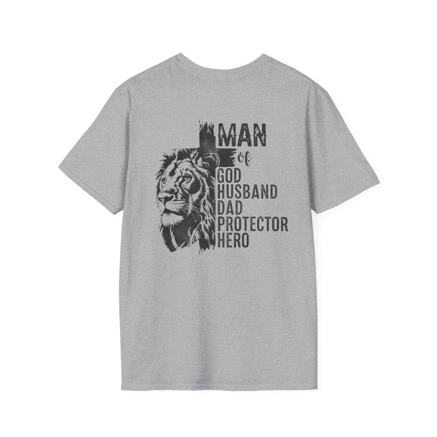 Lion & Cross Men's Faith Tee Front& Back