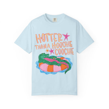 "Hotter Than a Hoochie Coochie" Alligator Pool Party Tee