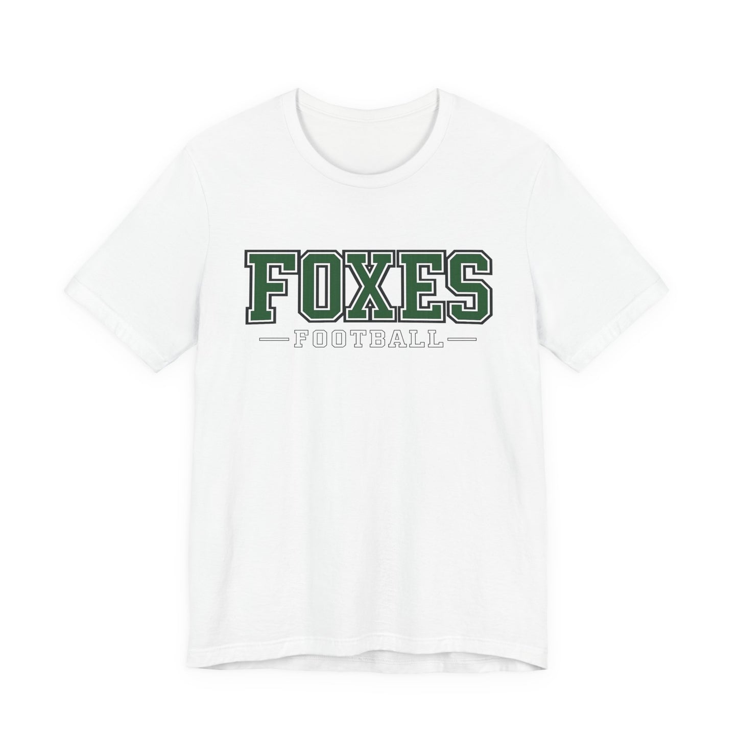 Foxes Football Tee — Green Collegiate Team Shirt