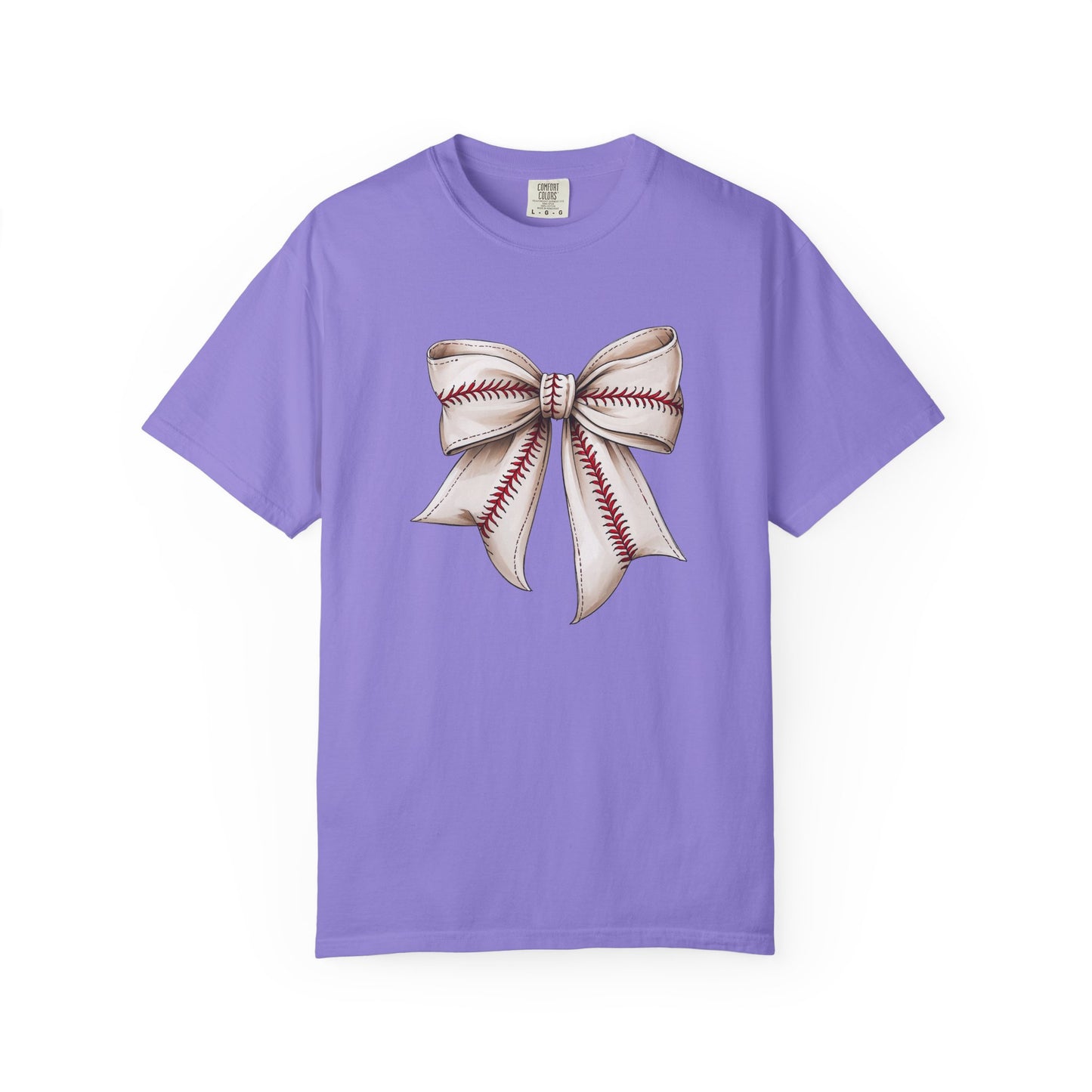 Baseball Stitch Bow T-Shirt — Cute Sports Ribbon Graphic Tee