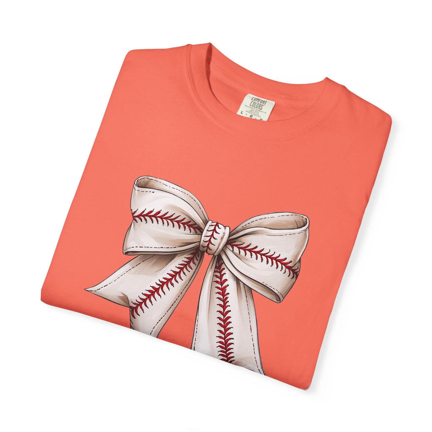 Baseball Stitch Bow T-Shirt — Cute Sports Ribbon Graphic Tee