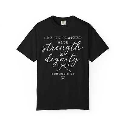 Clothed with Strength and Dignity - White Writing