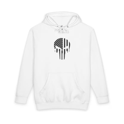 American Flag Skull Hoodie — Distressed Patriotic Pullover