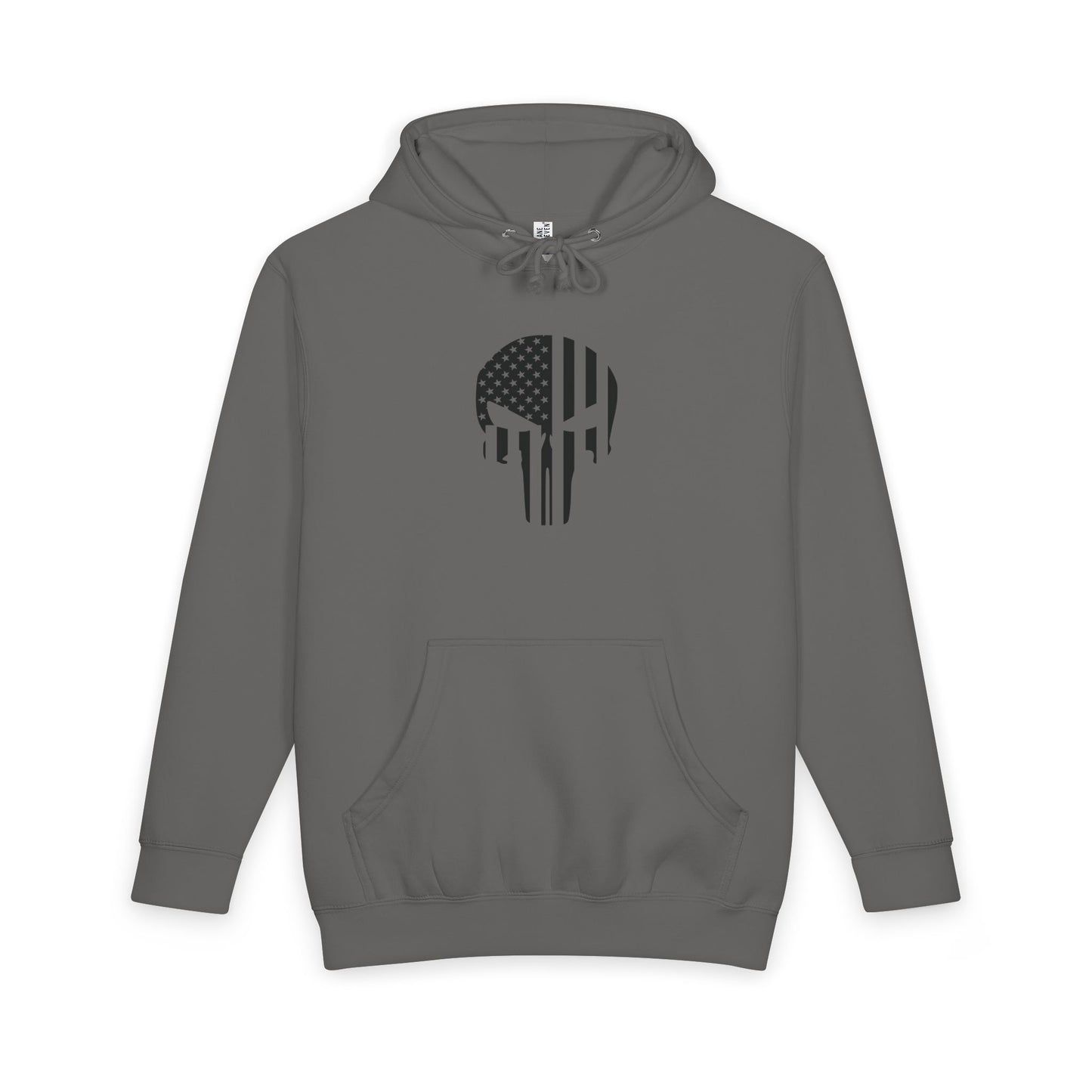 American Flag Skull Hoodie — Distressed Patriotic Pullover