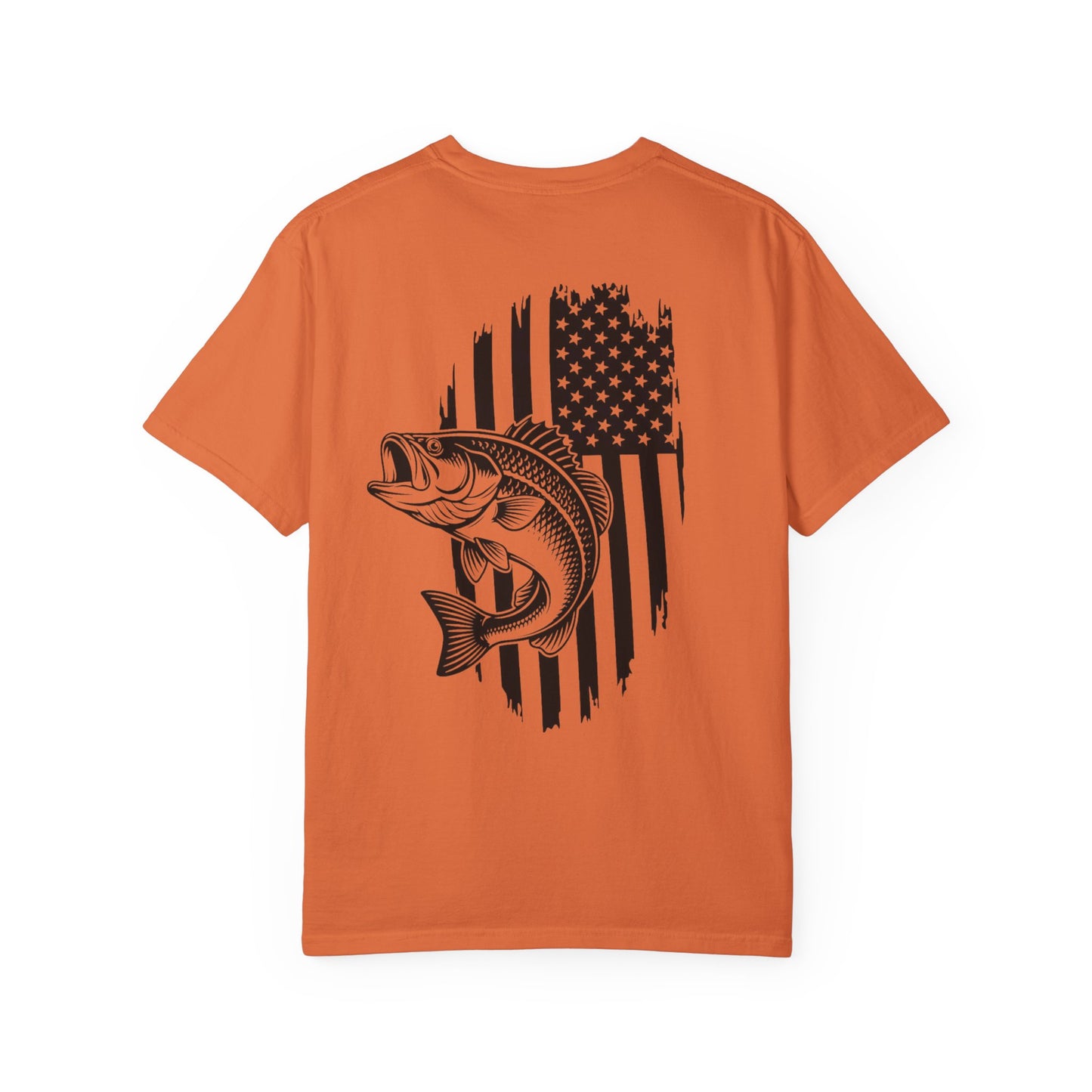 Fishing Bass T-Shirt — American Flag Bass Graphic Tee
