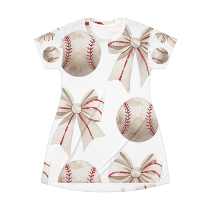 Baseball Bow T-Shirt Dress