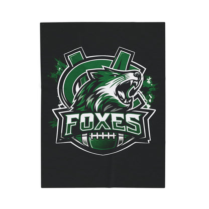 Foxes Football Velveteen Plush Blanket — Soft Team Logo Throw