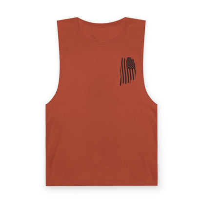 American Flag Pocket Tank Top — Minimal Patriotic Muscle Tee