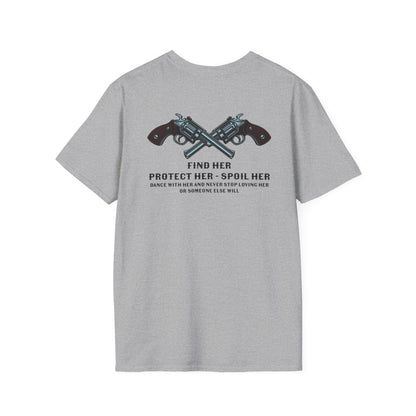 Mens Western Double Sided — "Find Her, Protect Her, Spoil Her"