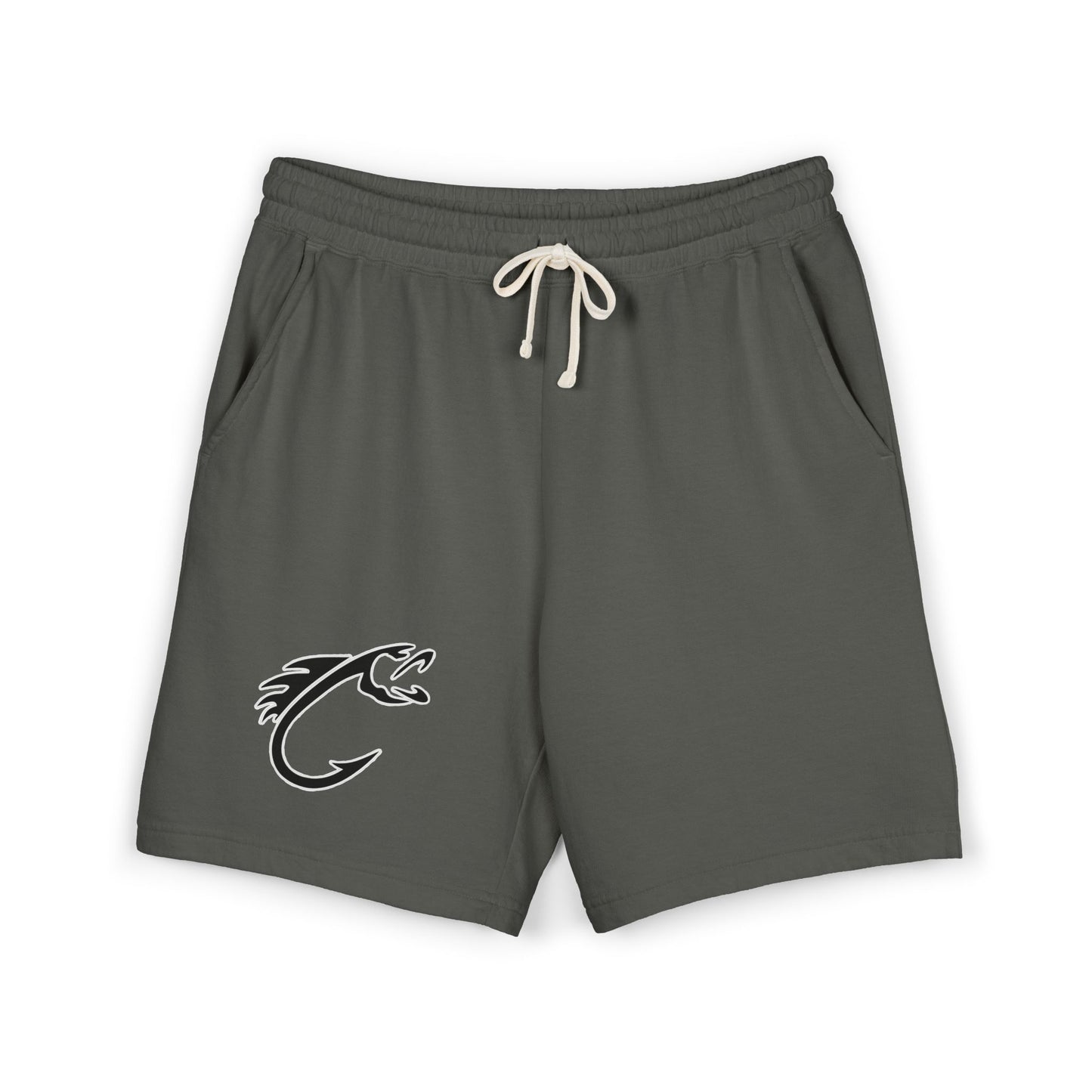 Lightweight Fleece Sweat Shorts with Fishing Hook Logo