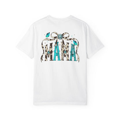Teal Messy Hair Bun Cheetah Tee