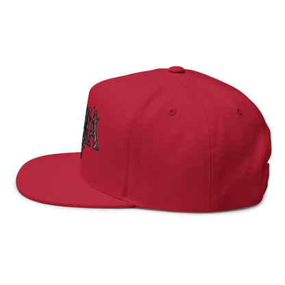 Mama Embroidered Flat Bill Cap — Floral Bow Mom Trucker Hat
