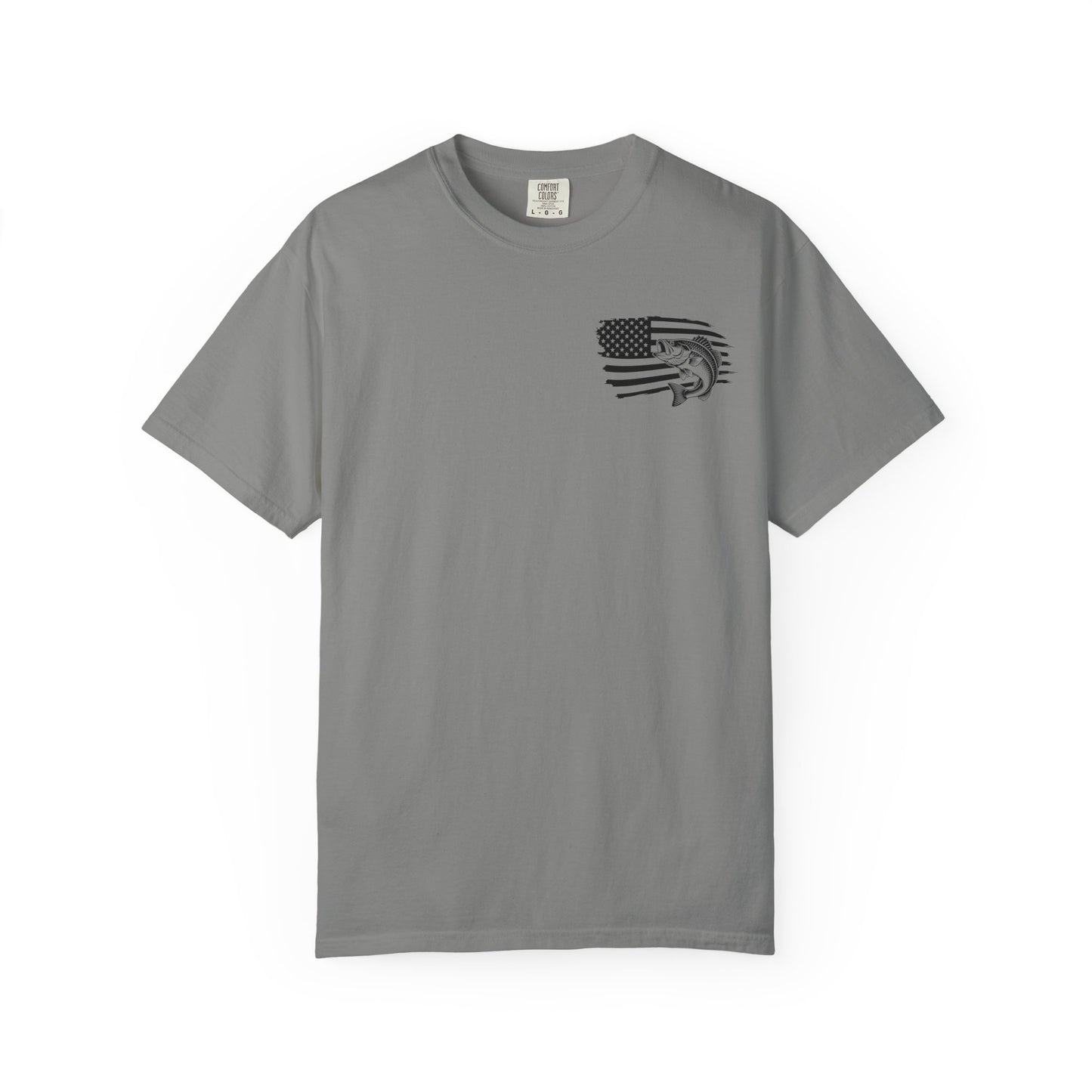 Fishing Bass T-Shirt — American Flag Bass Graphic Tee