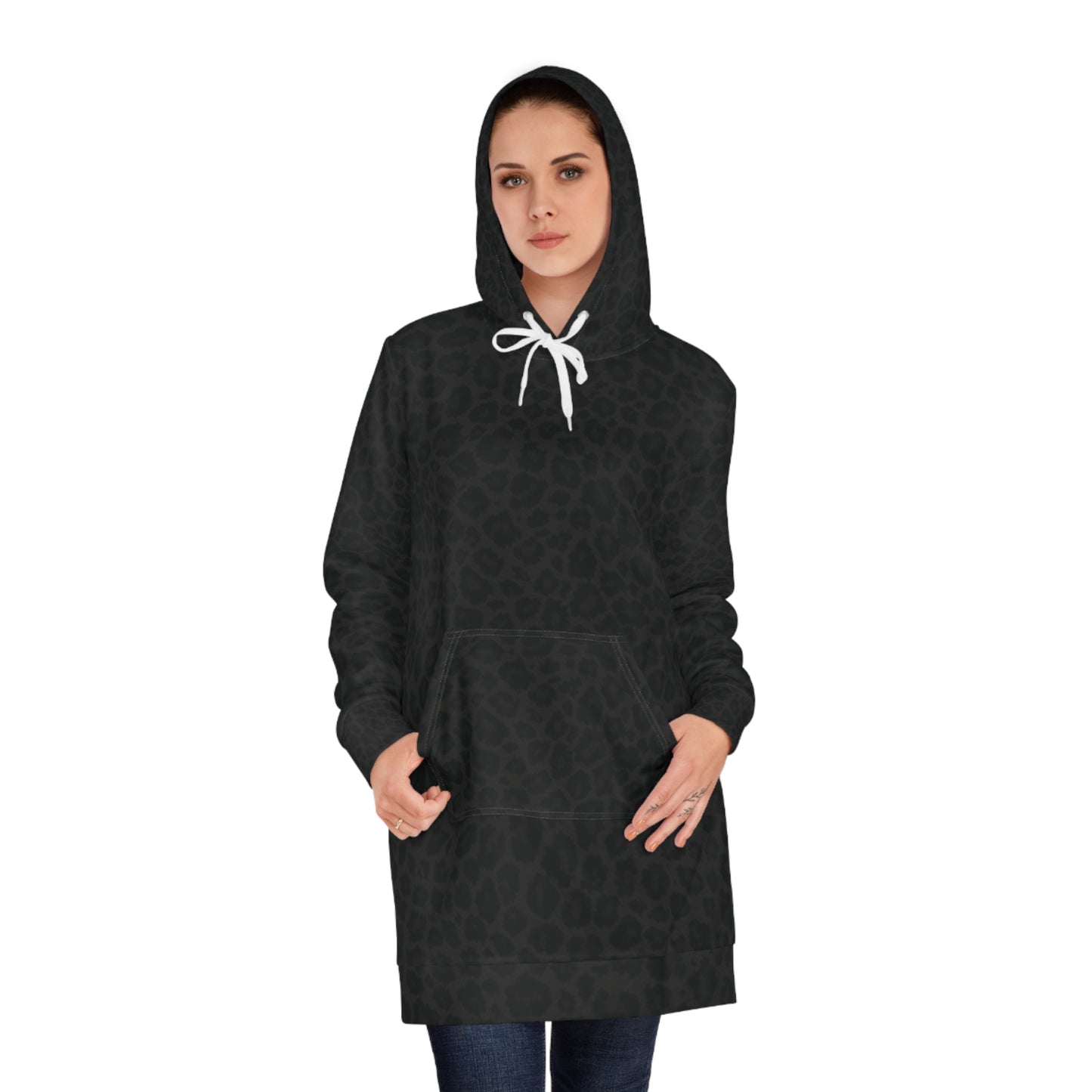 Leopard Hoodie Dress — Women's Sherpa Hoodie Dress