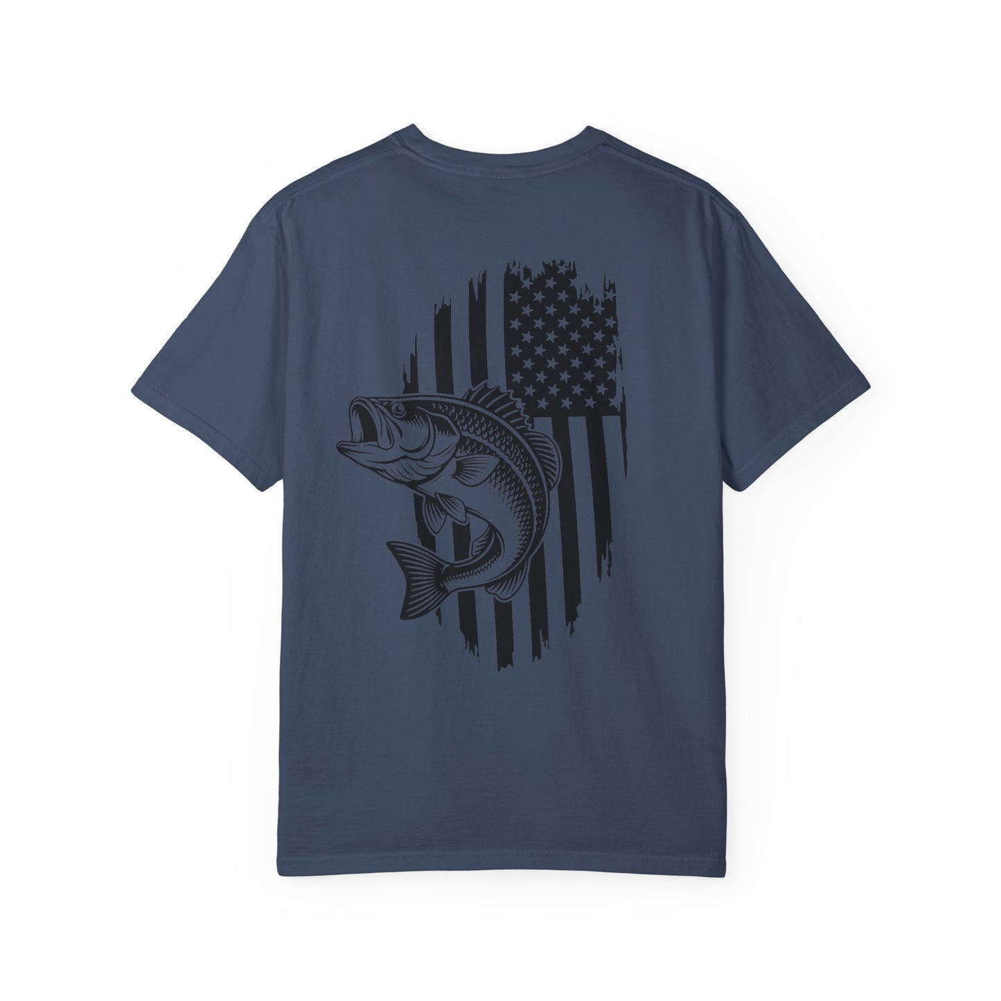 Fishing Bass T-Shirt — American Flag Bass Graphic Tee