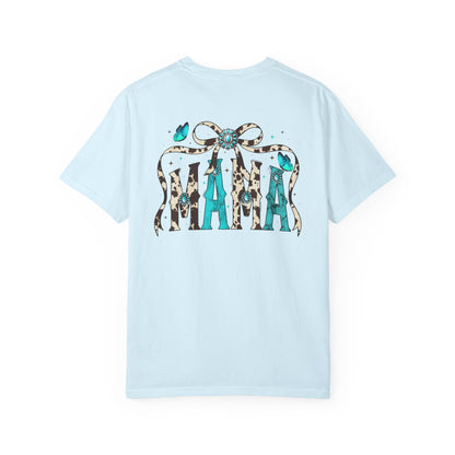 Teal Messy Hair Bun Cheetah Tee