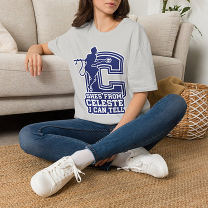 Celeste Cheer T-Shirt — "She's From Celeste I Can Tell" Graphic Tee