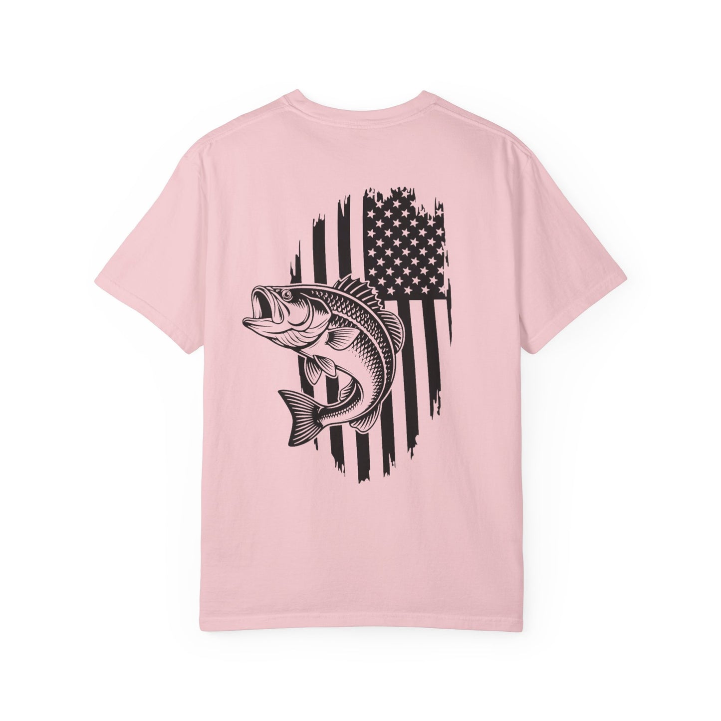 Fishing Bass T-Shirt — American Flag Bass Graphic Tee