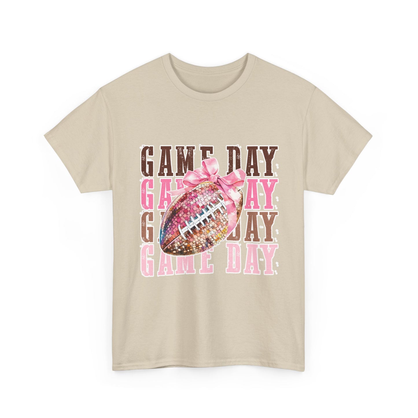 Game Day Pink Football Tee — Women's Cheer Football Shirt
