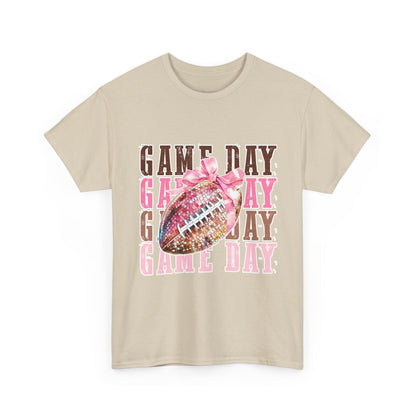 Game Day Pink Football Tee — Women's Cheer Football Shirt