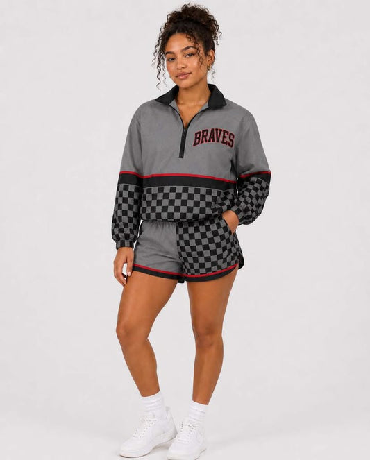 Braves Grey Custom Windbreaker Set