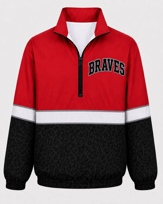 Braves Red Custom Windbreaker Jacket only