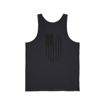 American Flag Skull Tank Top — Distressed Patriotic USA Sleeveless Tee