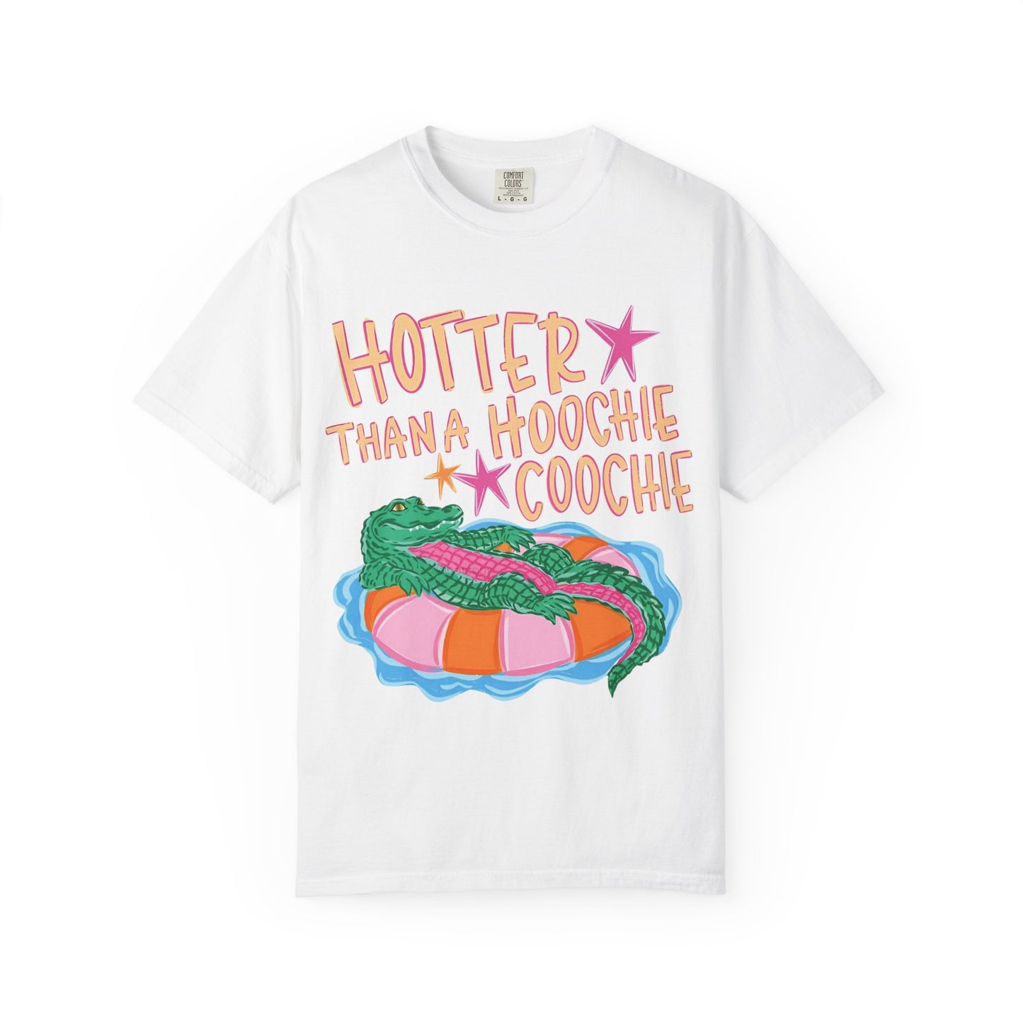 "Hotter Than a Hoochie Coochie" Alligator Pool Party Tee