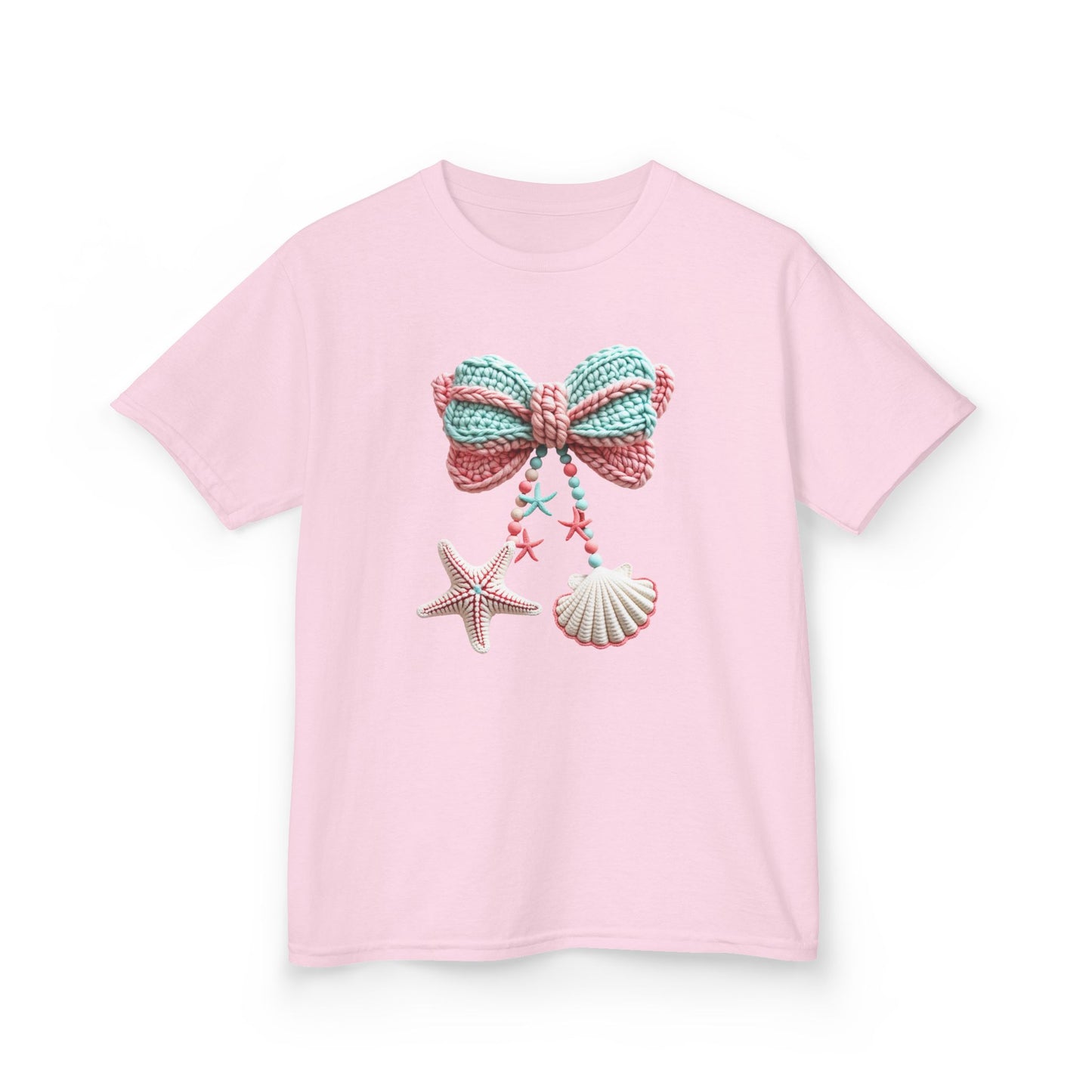 Kids Tee — Seashell Bow & Starfish Beach Graphic