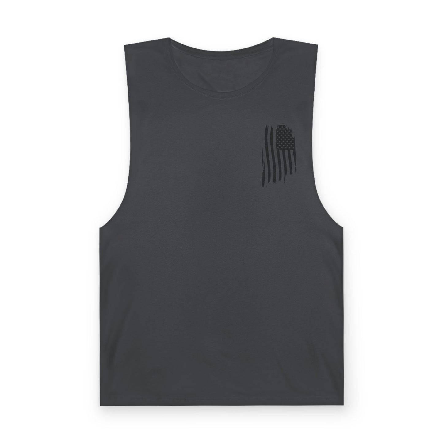 American Flag Pocket Tank Top — Minimal Patriotic Muscle Tee