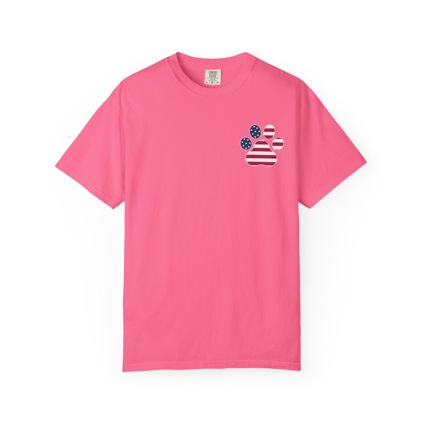 Patriotic Messy Bun T-Shirt — American Flag Bandana & Sunglasses
